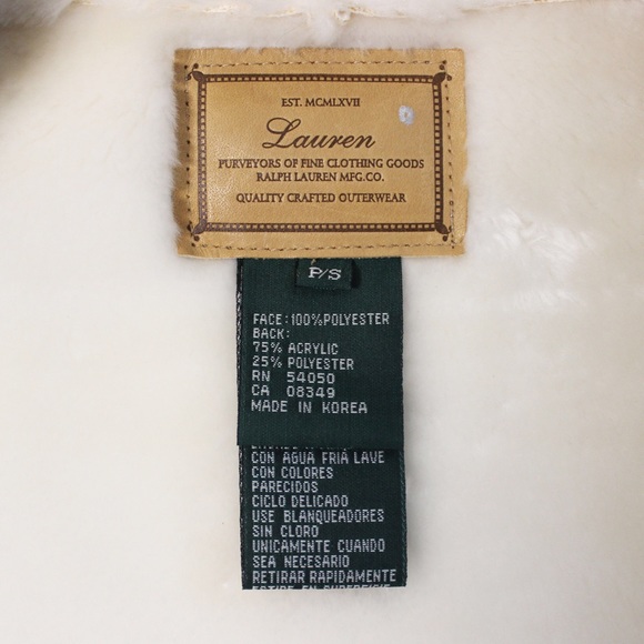 Ralph Lauren Ivory Faux Suede Faux Fur Vest Small - Picture 4 of 5